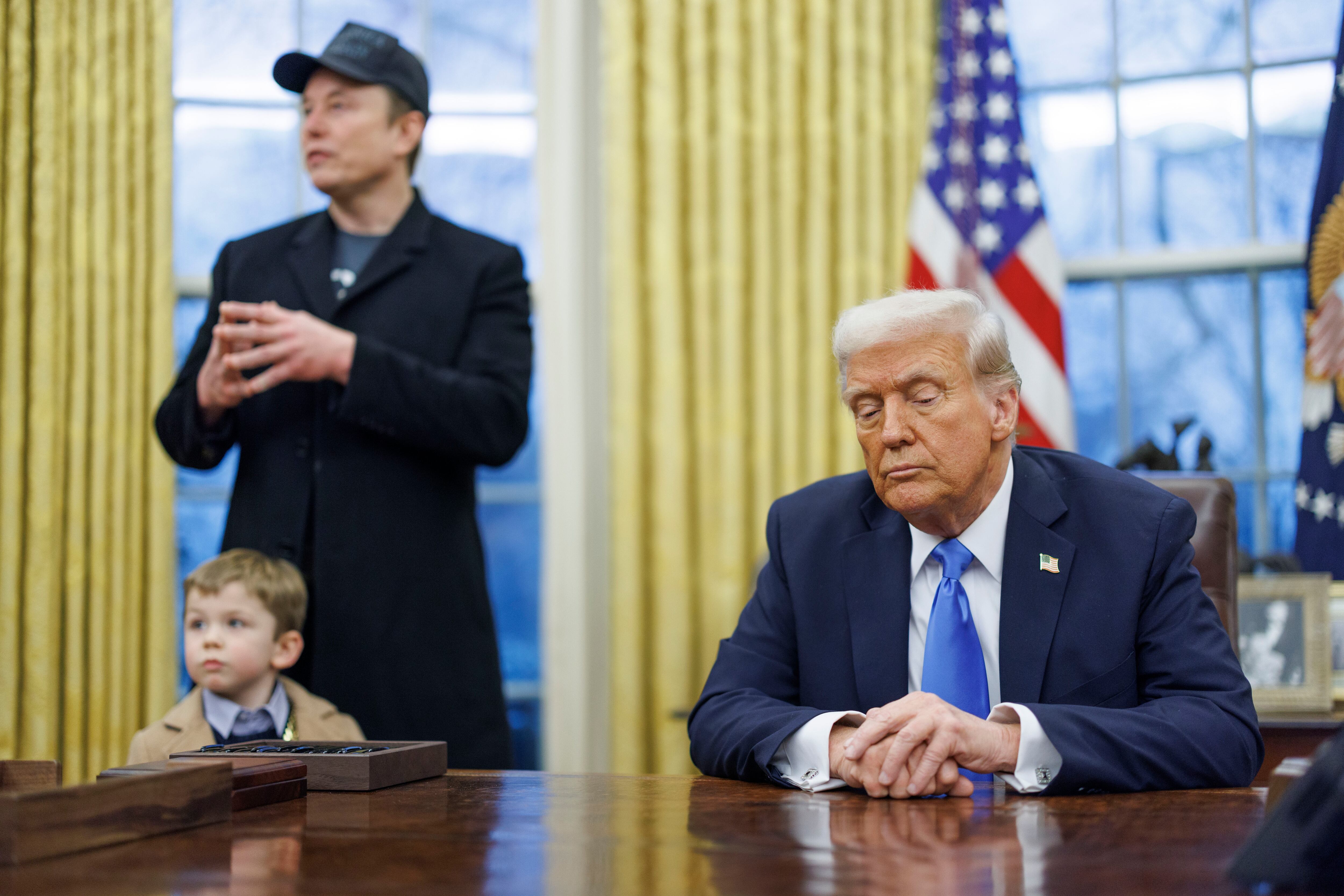 Elon Musk y Donald Trump en el Despacho Oval de la Casa Blanca.
