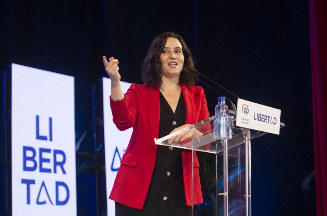 La presidenta de la Comunidad de Madrid y candidata a la reelección por el PP, Isabel Díaz Ayuso