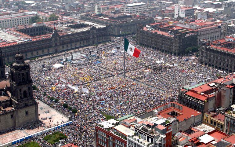 Vista área del Zócalo de México D.F.