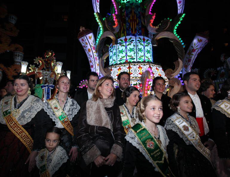 Momento de la encesa de gaiatas en Castellón