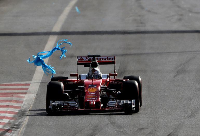 Sebastian Vettel, piloto de Ferrari, durante el Gran Premio de Europa.