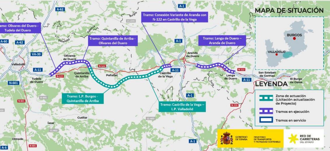 Plano facilitado por el Ministerio de Transportes