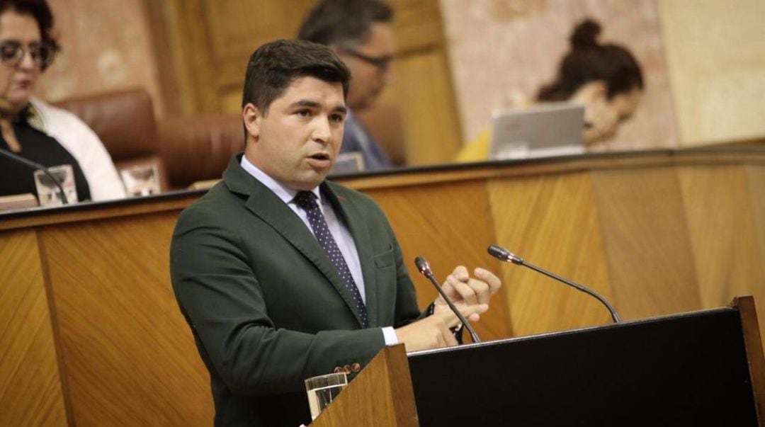 El diputado Enrique Moreno en una comparecencia en el Parlamento de Andalucía.