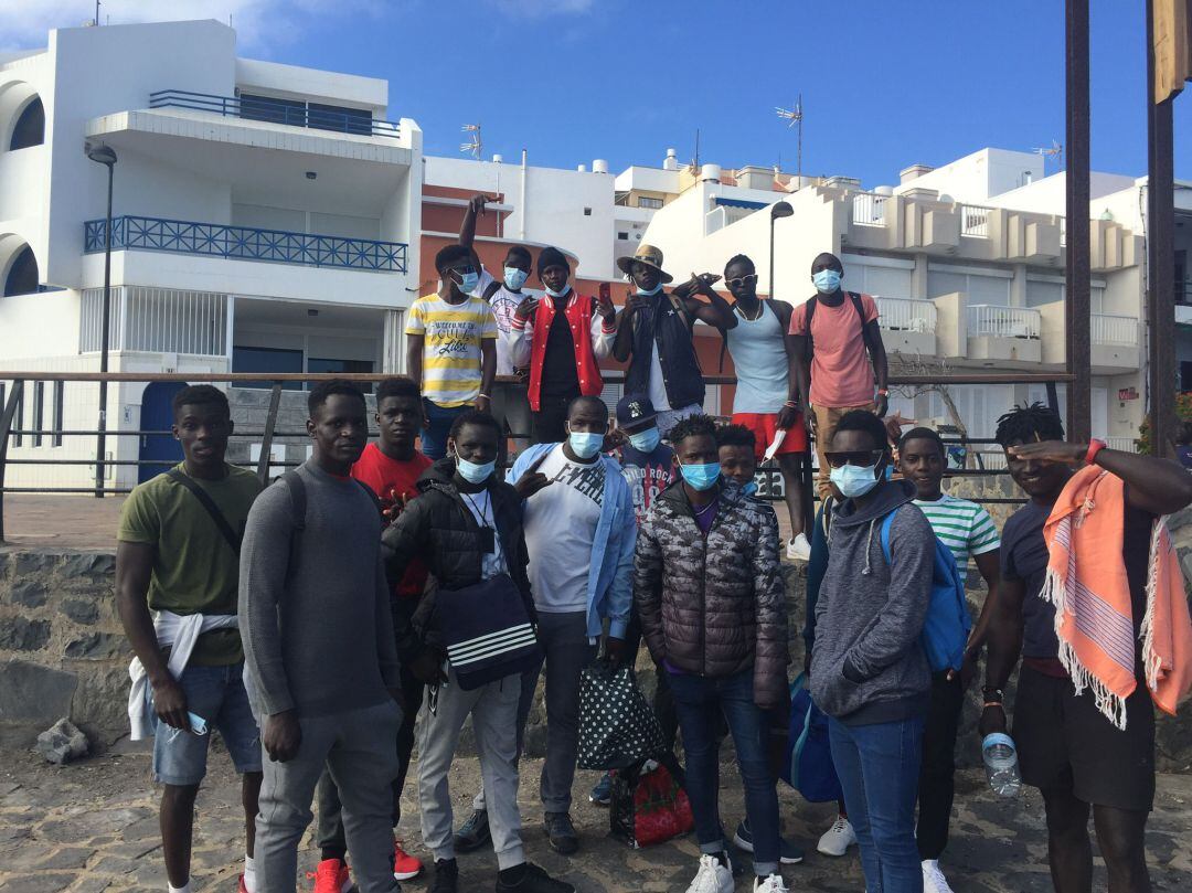 Algunos de los jóvenes acogidos.