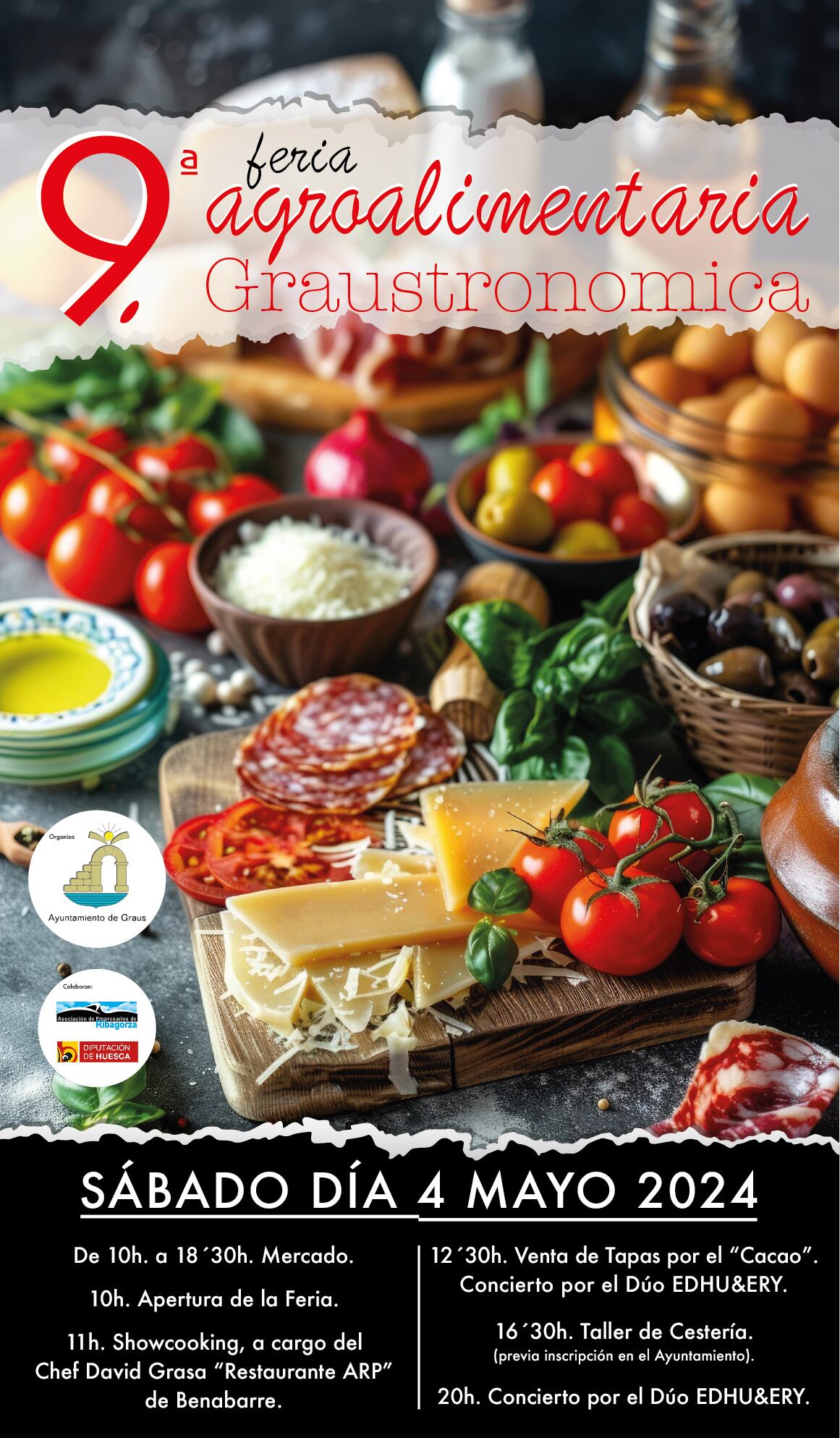 Cartel de la 9º edición de la Feria Agroalimentaria:&quot;Graustronómica&quot;