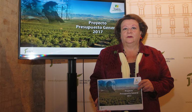 Pilar Parra en la presentación de los presupuestos