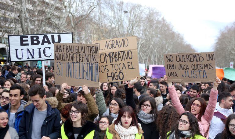 Manifestación de estudiantes el 23 de marzo en Valladolid