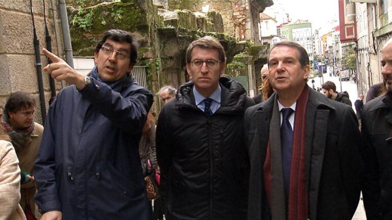 Ignacio López Chaves, Núñez Feijoo y Caballero visitan las obras de rehabilitación llevadas a cabo en los diez años del Consorcio