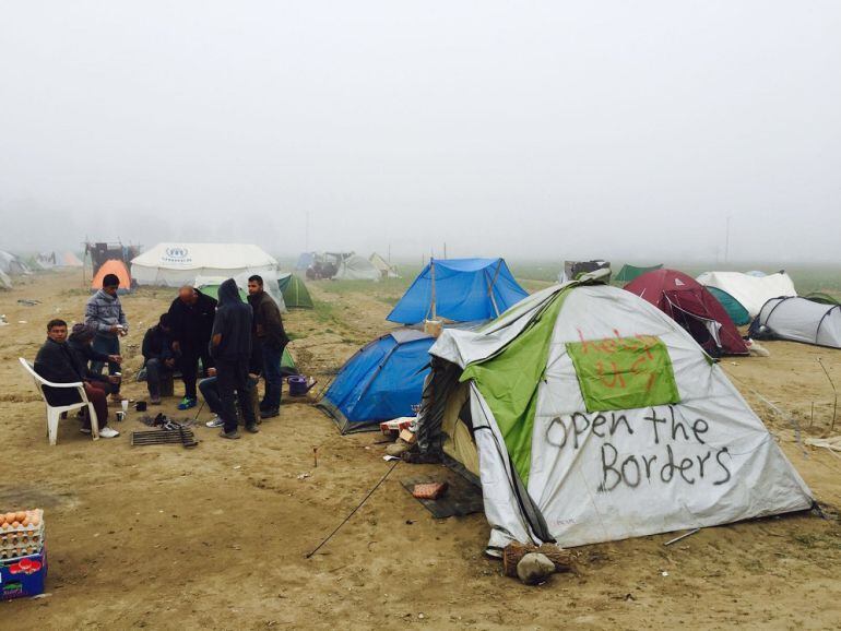 Imagen de un campo de refugiados en Idomeni