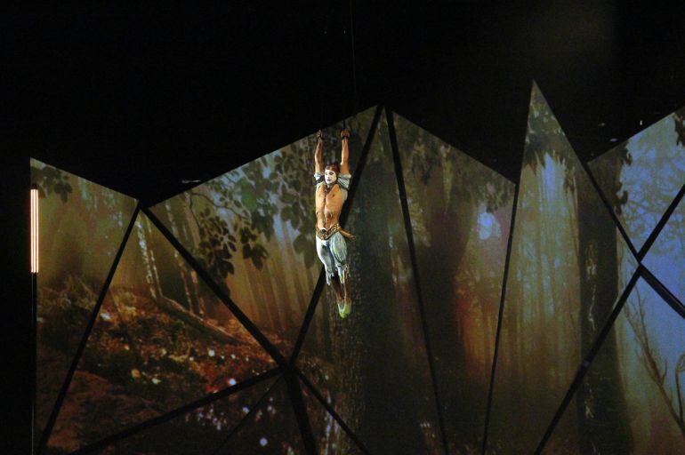 Un dels números de l'espectacle Scalada Vision d'enguany.