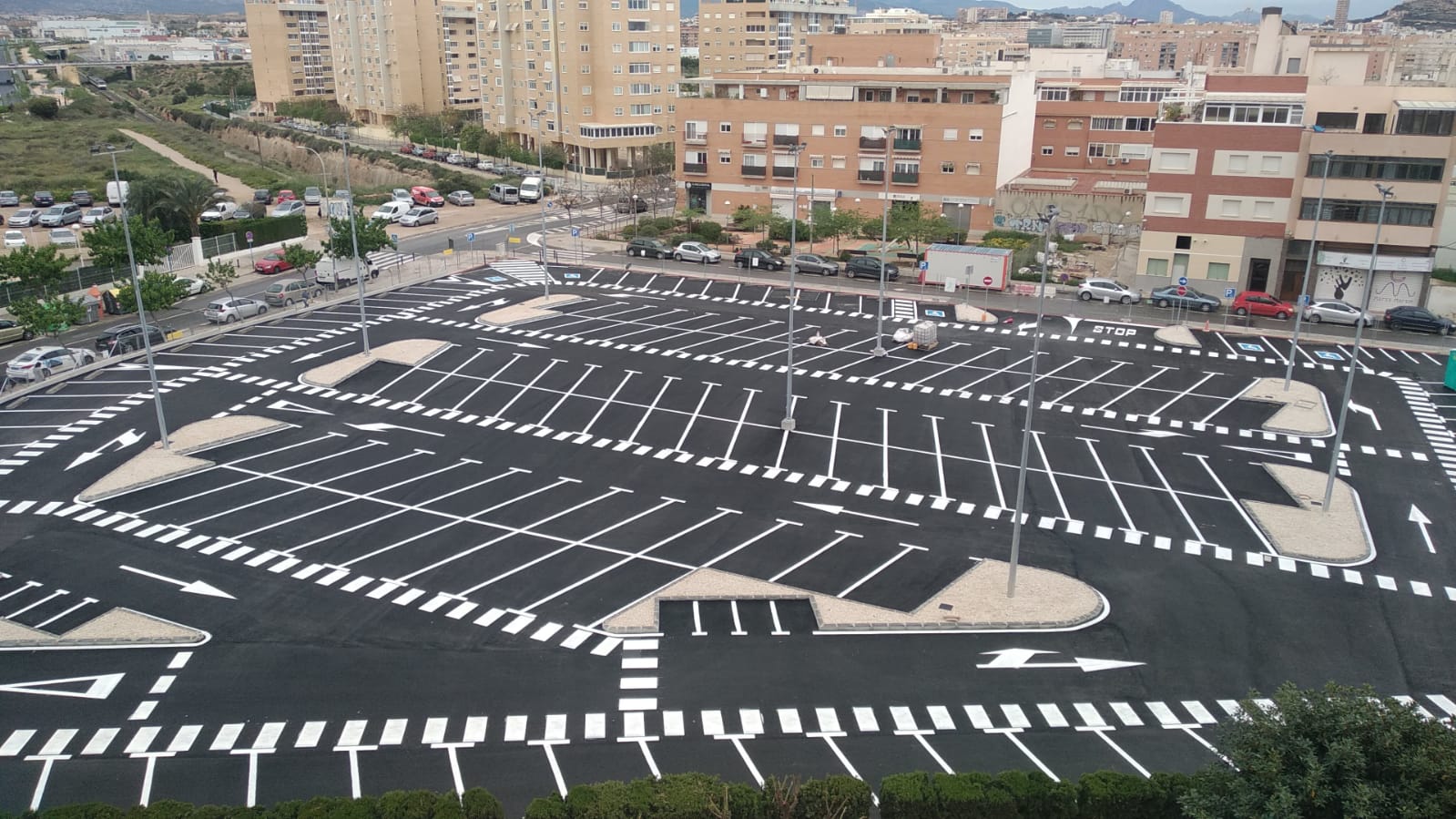 Aparcamiento disuasorio en el barrio de San Gabriel de Alicante