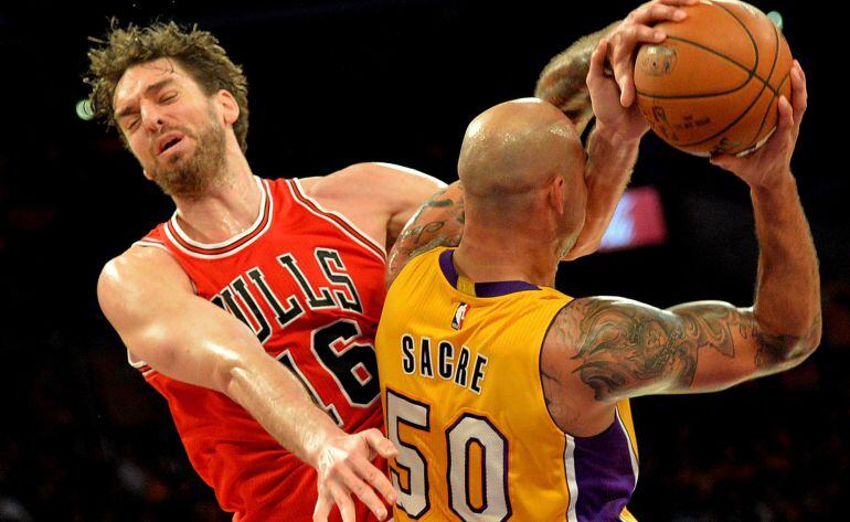 El español, durante el encuentro en el que los Lakers se han impuesto a los Bulls en el Staples Center.