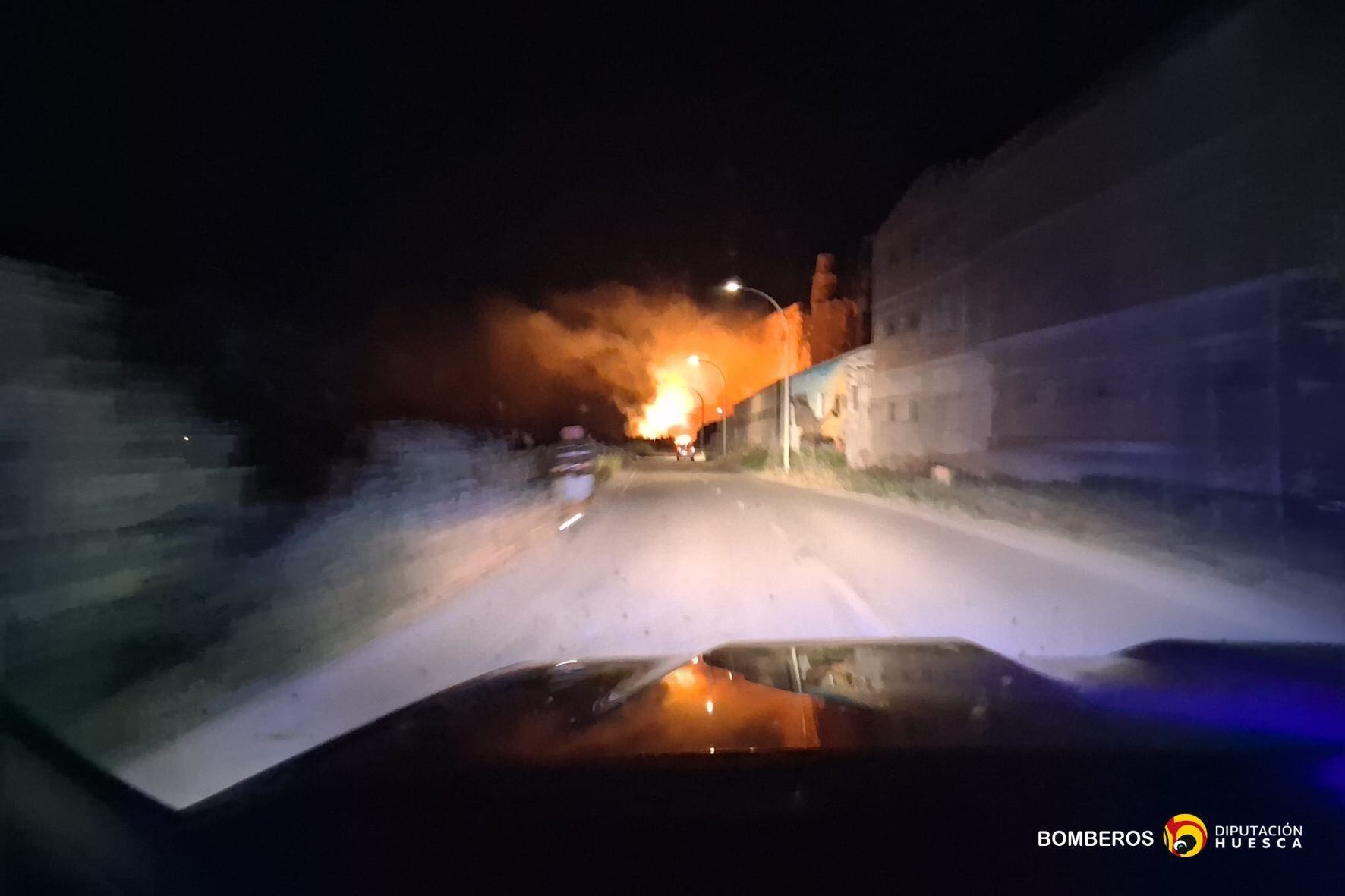 Imagen del incendio de Alcolea de Cinca