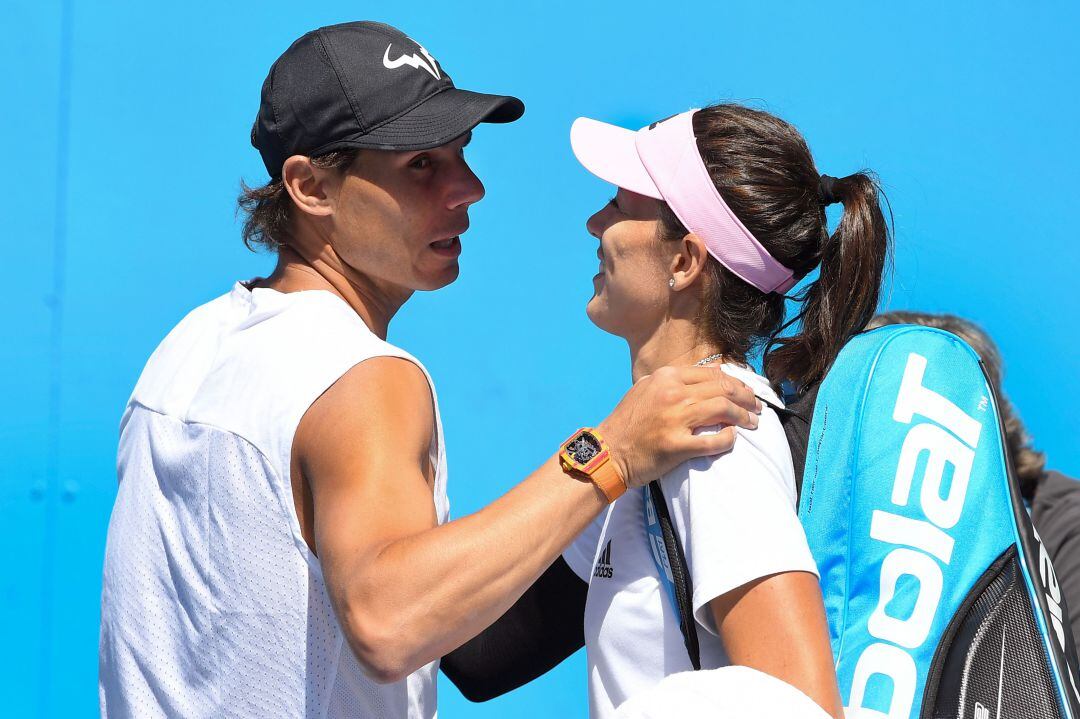 Nadal y Muguruza durante este Open de Australia