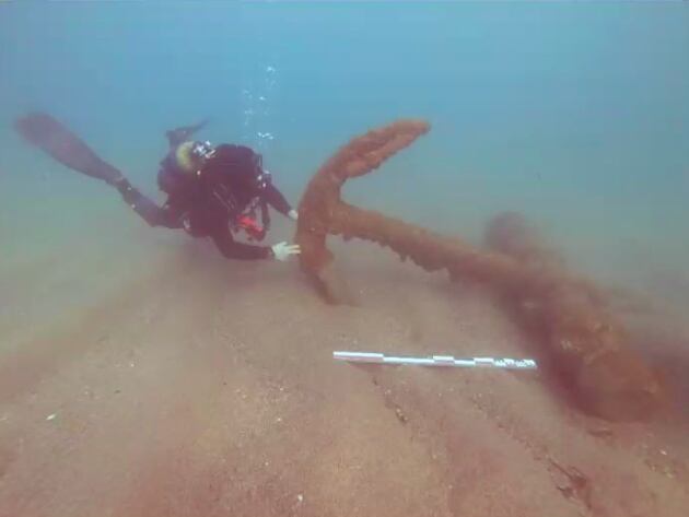 Àncora atribuïda a un vaixell de vapor del segle XIX, a Begur