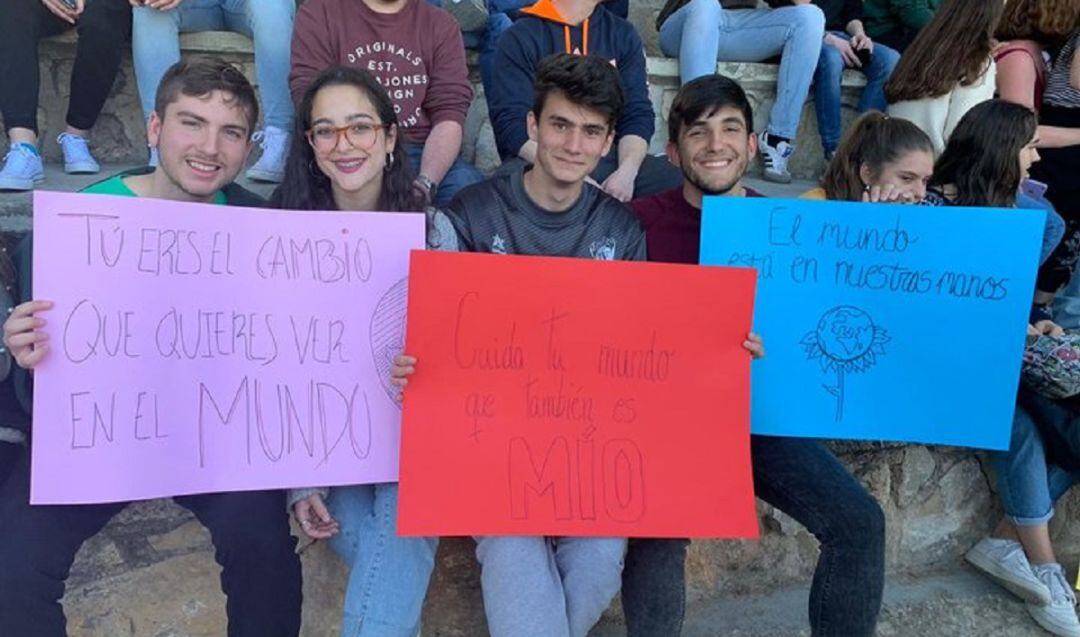 Varios jóvenes de Jaén durante una protesta anterior contra el cambio climático.