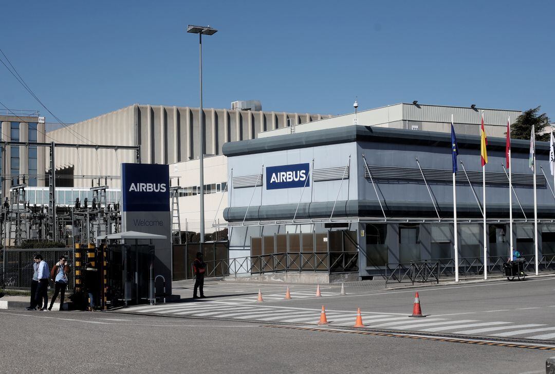 Entrada a la factoría de Airbus en Getafe.