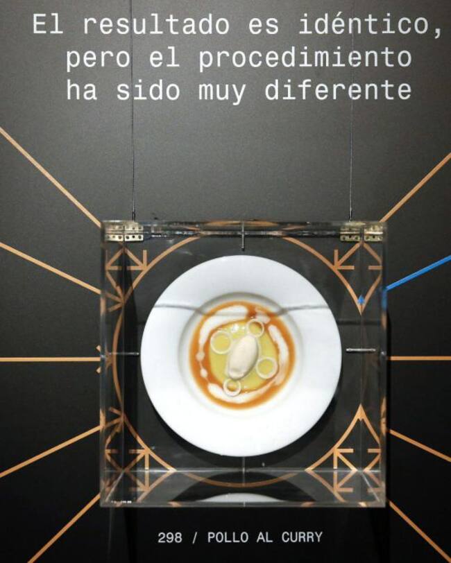 Vista de alguno de los productos que pueden contemplarse en la exposición "Ferrán Adriá. Auditando el proceso creativo", una muestra pionera que explica cómo la cocina española ha llegado a las cotas más altas de la vanguardia y a ser reconocida mundialme