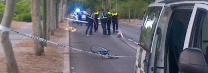 Imagen del accidente mortal de un ciclista en Tetuán