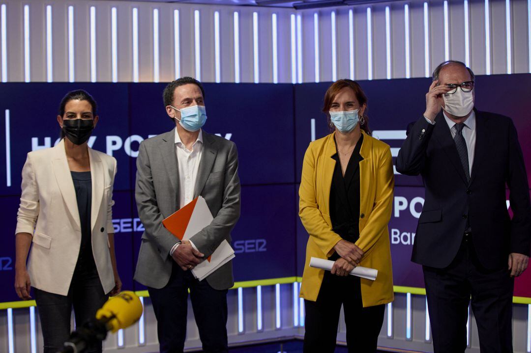 Rocío Monasterio, Edmundo Bal, Mónica García y Ángel Gabilondo durante el debate de la SER