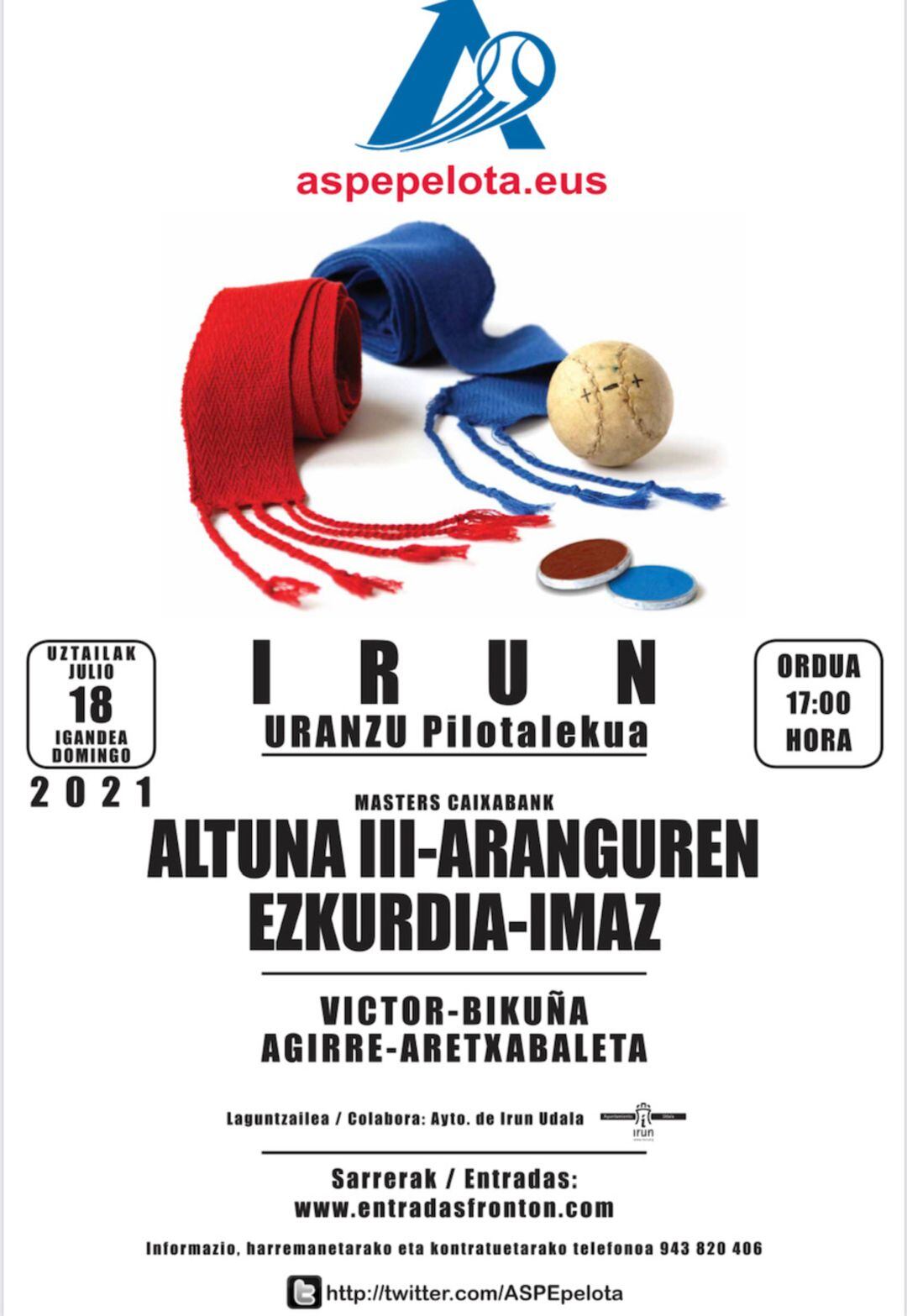 El frontón Uranzu de Irun repite festival el próximo domingo 18 de julio