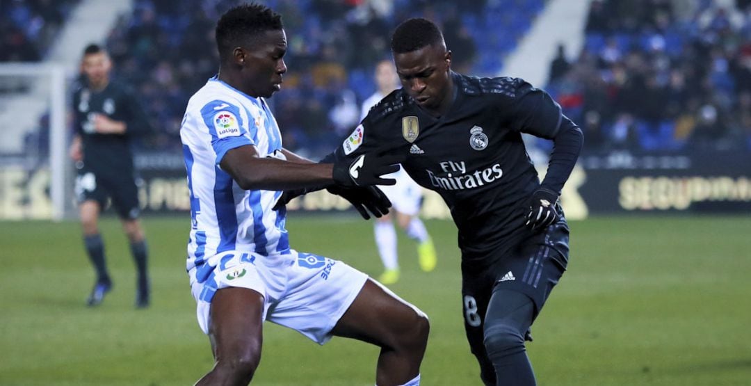 Viniciuis, en el partido de Copa entre el Leganés y el Real Madrid.