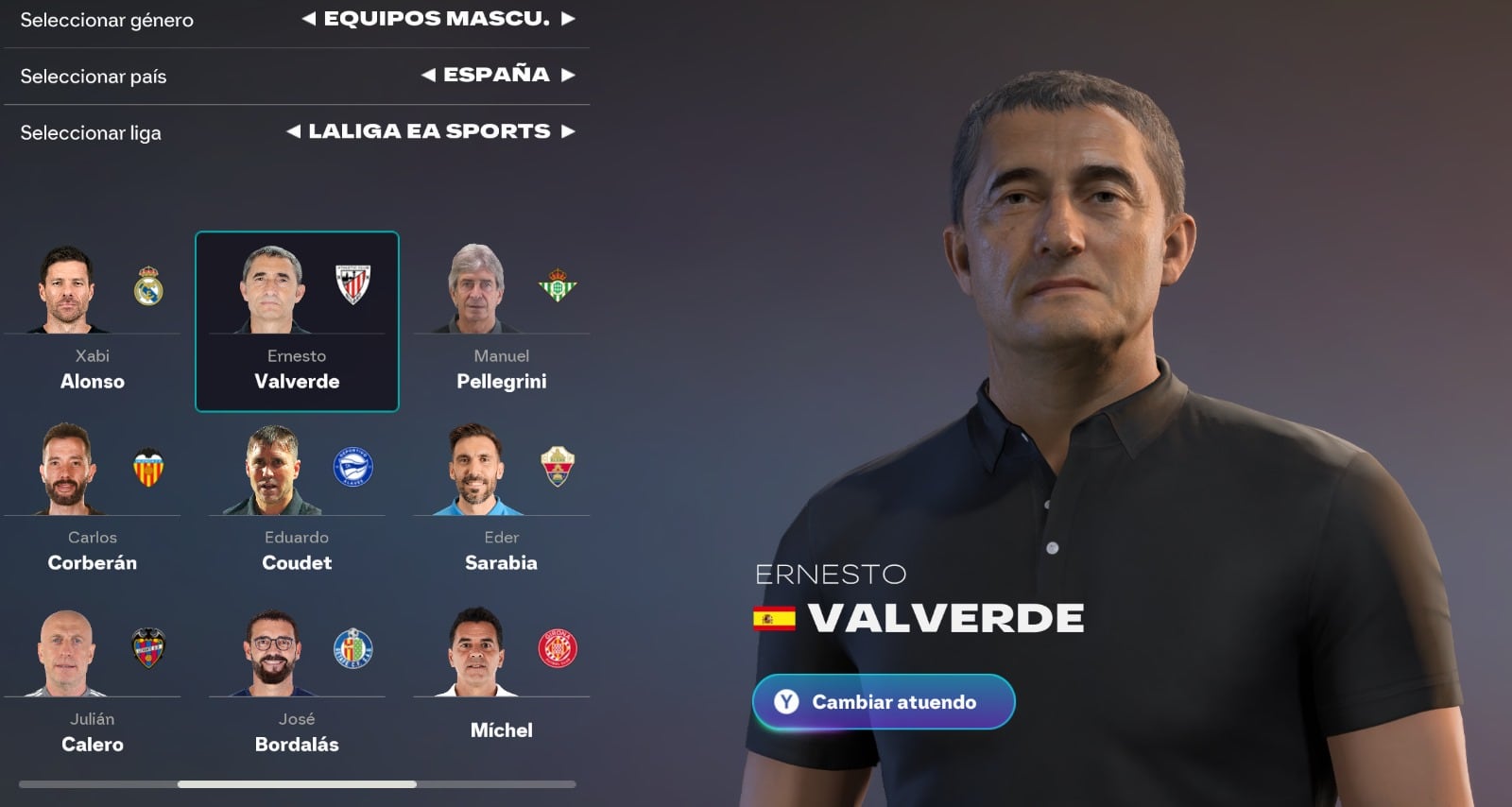 Ernesto Valverde en el EA Sports FC 26.