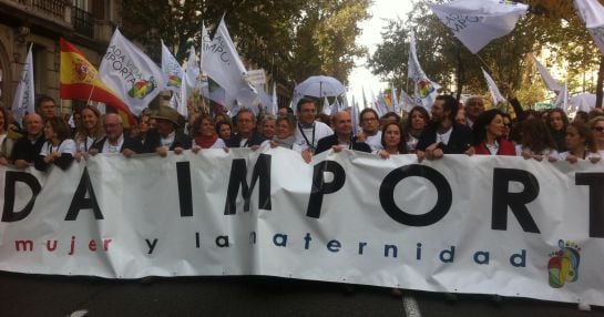 Manifestantes avanzan hacia la plaza Colón / PILAR VELASCO