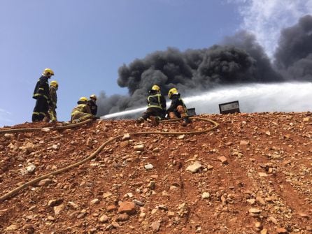 Detalle de los trabajos de extinción del incendio