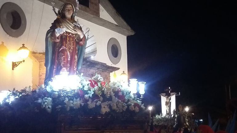 Los pasos principales de la Cofradía de Santiago Apóstol en la noche de Martes Santo