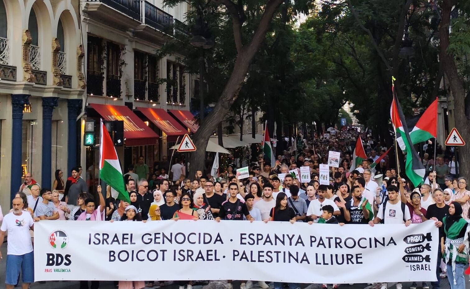 Manifestación número 32 en València para exigir el fin del genocidio en Gaza.