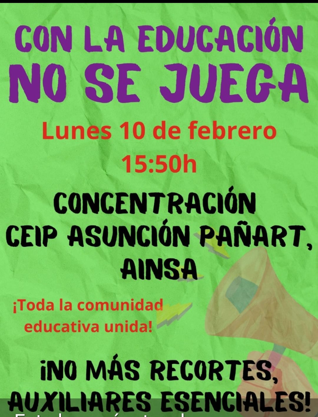 Cartel concentración Aínsa.