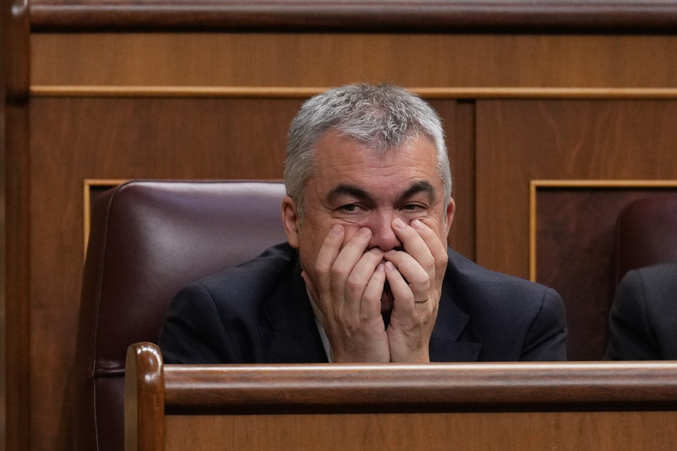 MADRID, 12/06/2025.- El diputado socialista Santos Cerdán durante el pleno celebrado este jueves en la Cámara Baja. EFE/ Borja Sanchez-Trillo
