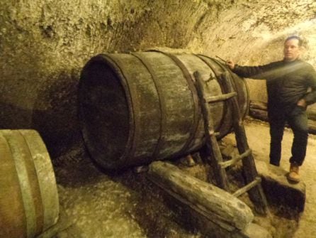 Javier Arroyo en el interior de una de las dos bodegas que se mostrarán a los visitantes