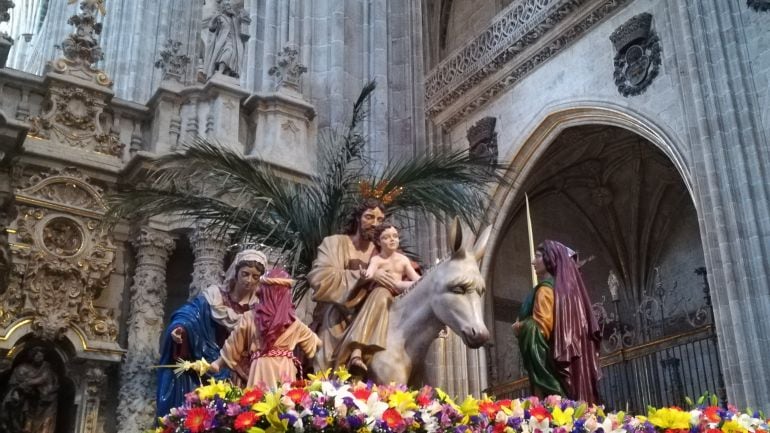 Imagen del paso de la procesión de La Borriquilla.