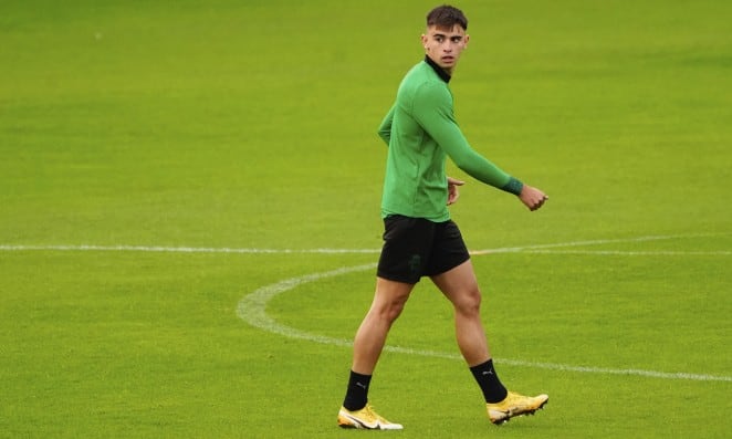 Mario García, durante uno de los entrenamientos