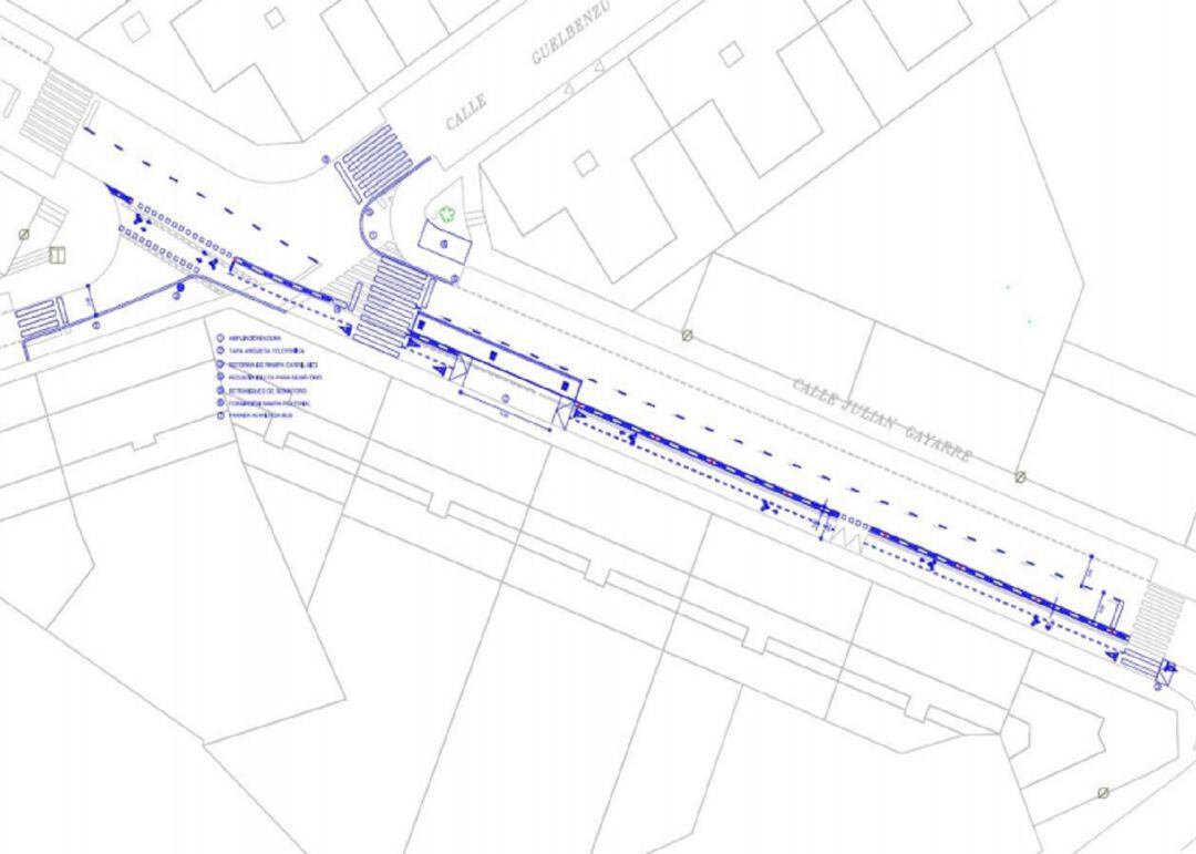 Intervención contemplada para el carril bici de Julián Gayarre