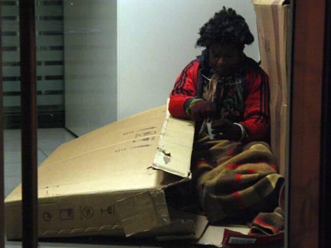 Persona sense sostre a Tarragona.