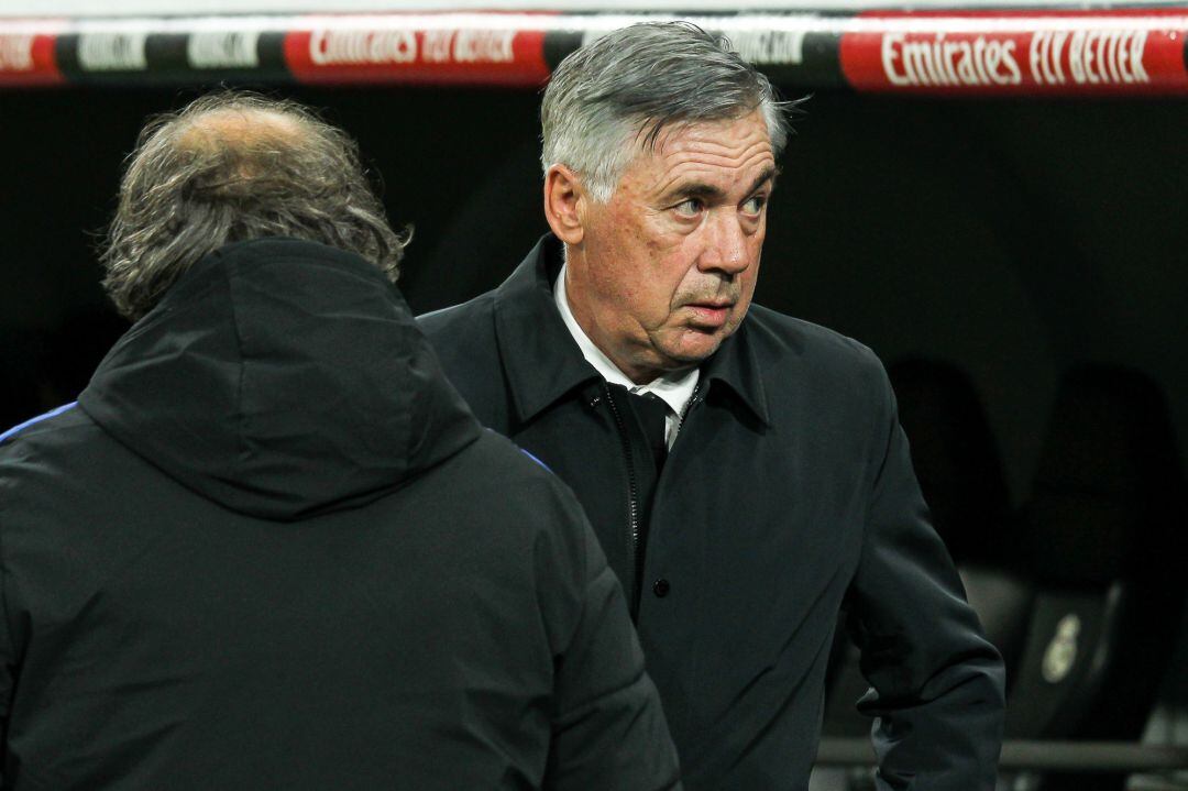 Carlo Ancelotti, durante el partido del Real Madrid con el Athletic Club