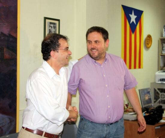 Oriol Junqueras ha votat a Martorell acompanyat pel ja candidat a les eleccions generals Alfred Bosch.