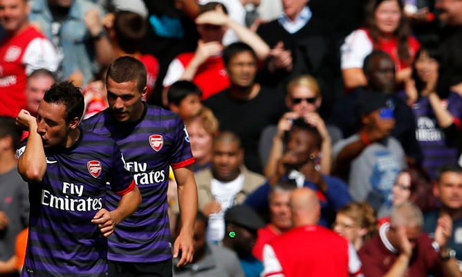 El jugador español marcó el cero a dos en la victoria del Arsenal ante el Liverpool en Anfield Road.