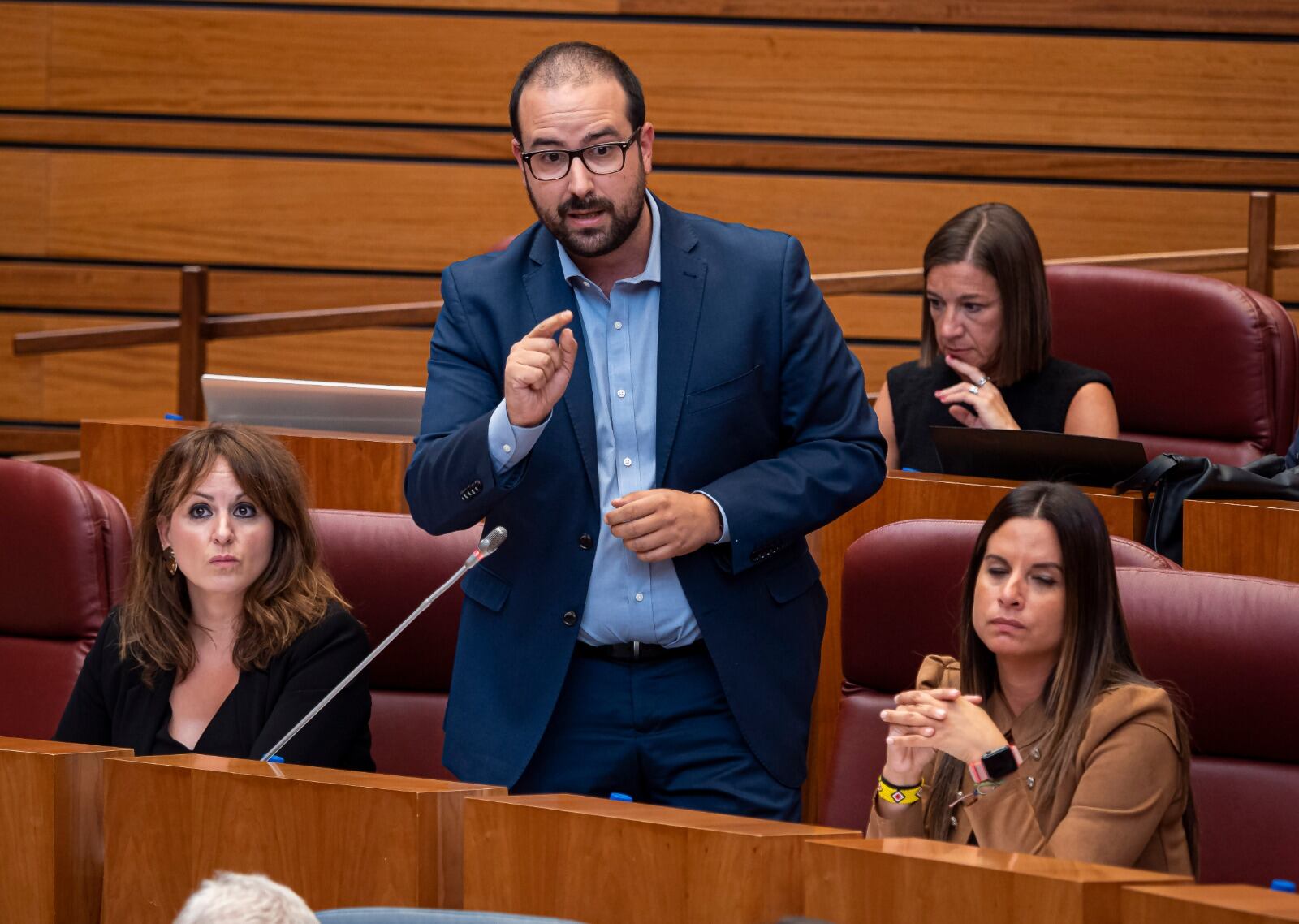 Ángel Hernández, procurador socialista soriano, en las Cortes este martes.