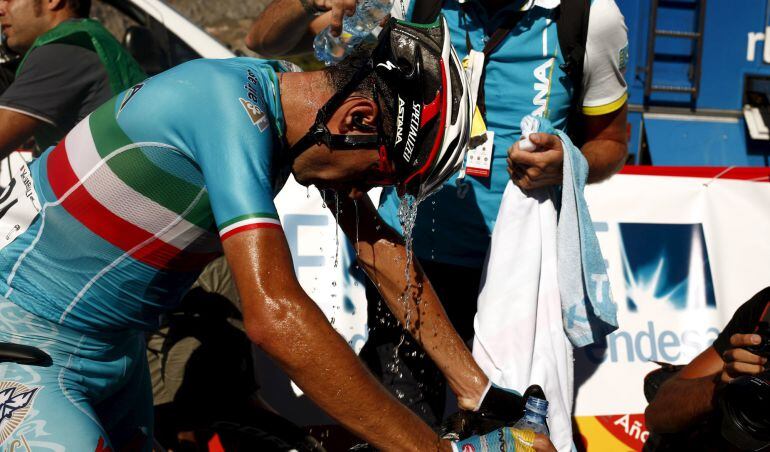 Vincenzo Nibali, al final de la etapa en la que fue expulsado de la Vuelta.