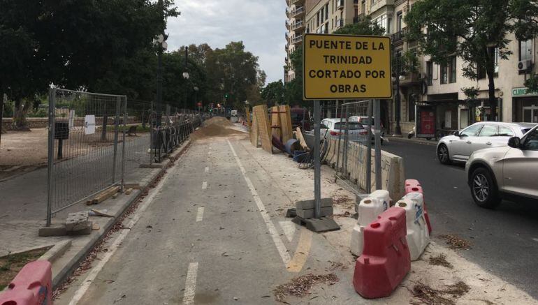 Corte en el centro de Valencia por obras