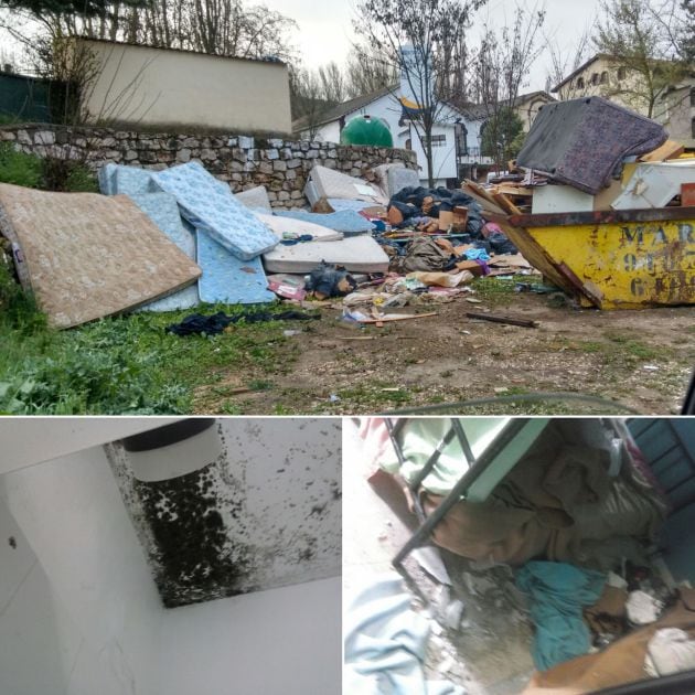 Combo de fotografías de la situación de las instalaciones de Dianova.