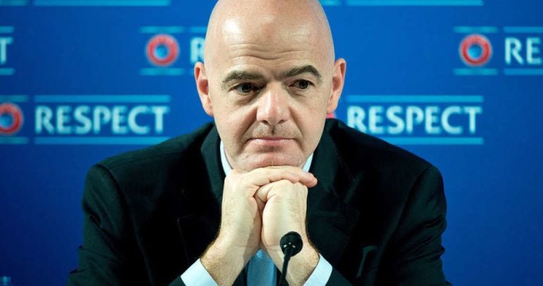 Infantino, en una rueda de prensa de UEFA