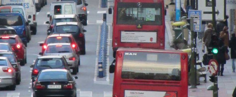 Carril bus en A Coruña