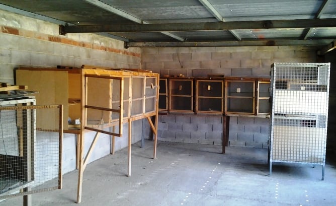 Interior de la casa de la carretera En Corts donde se guardaban los gallos