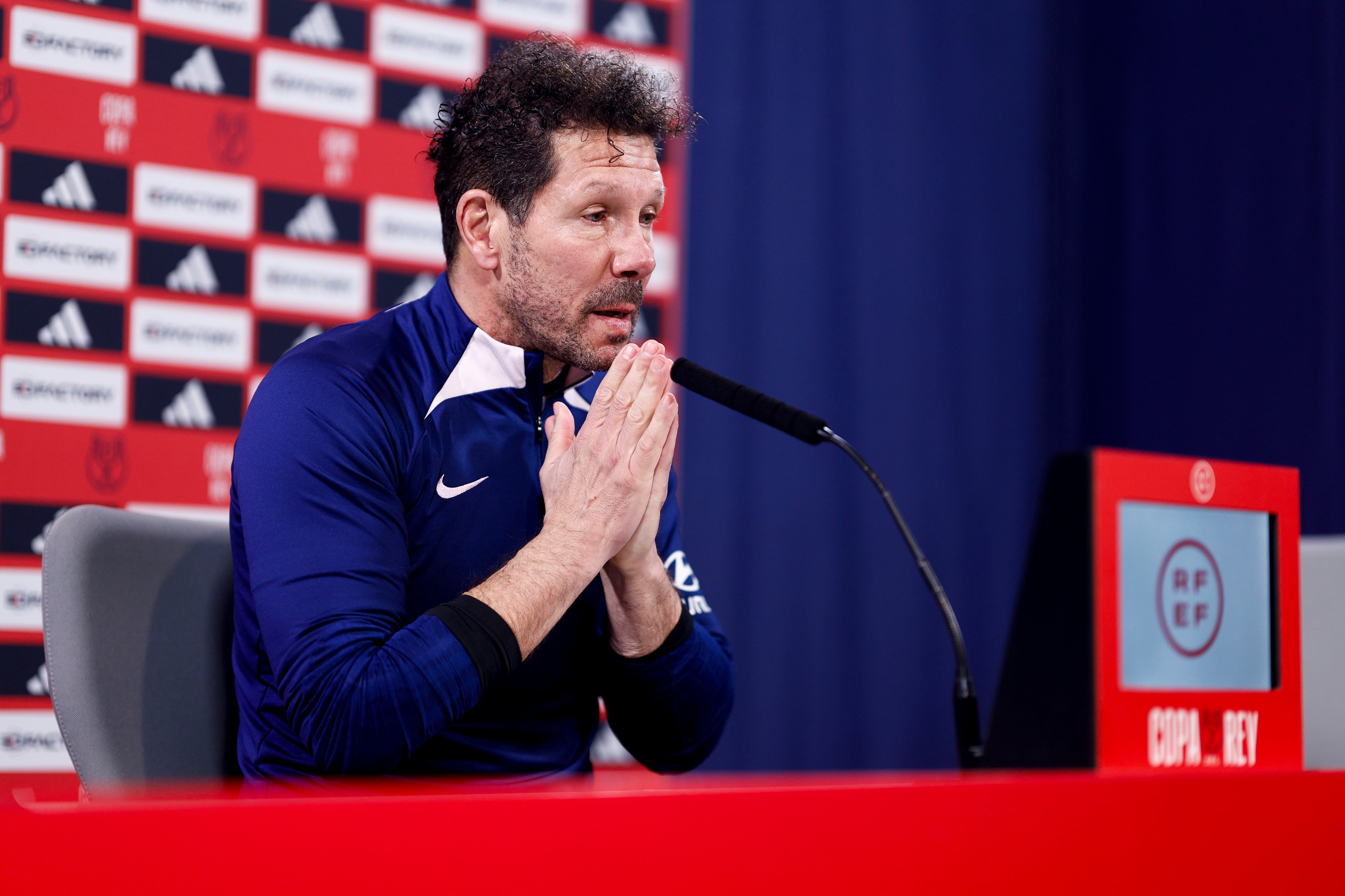 Simeone, en la rueda de prensa previa al Atlético - Real Madrid de Copa.