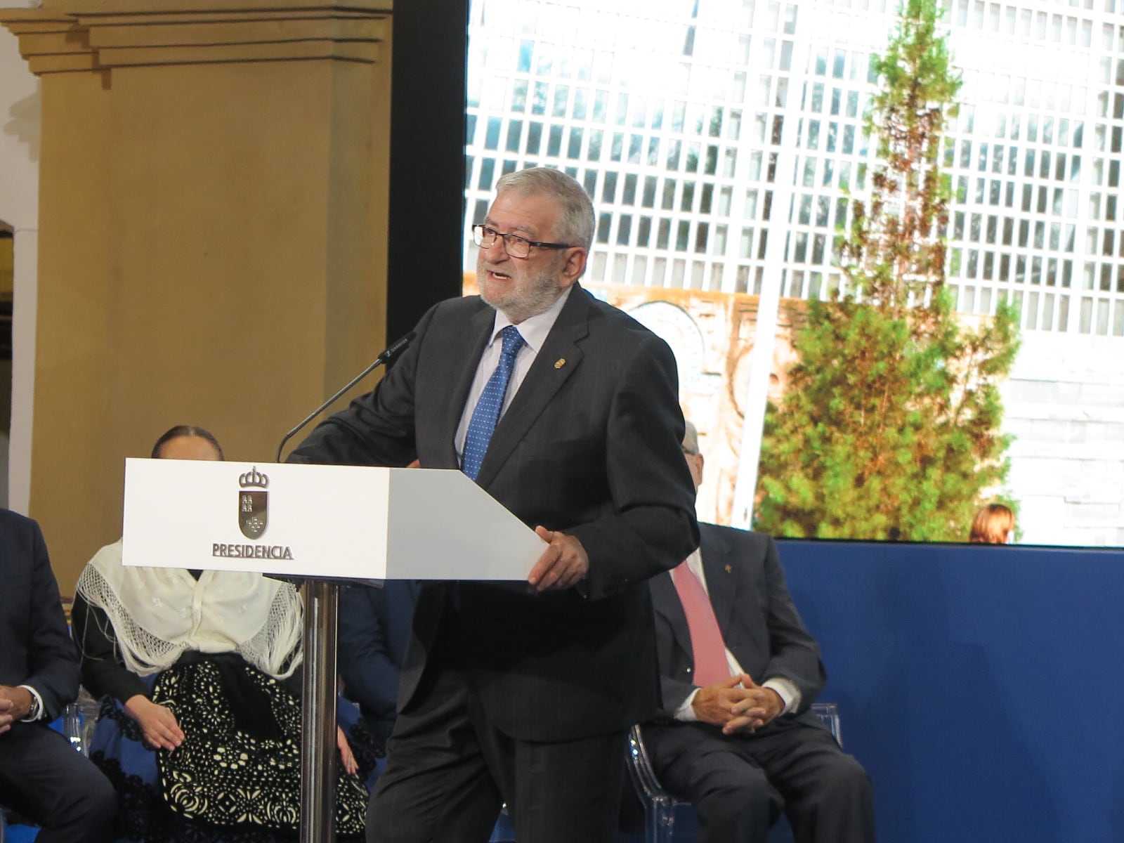 Alberto Castillo, presidente de la Asamblea Regional de Murcia, durante su discurso